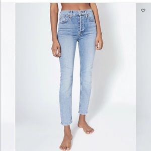 RE/DONE High Rise Slim Straight Leg Jean